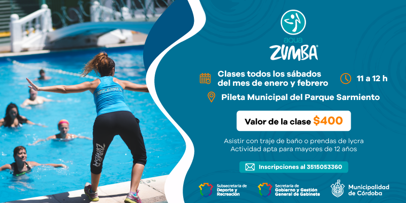 ¡Podés Sumarte A Las Clases De AquaZumba En La Pileta Municipal Del Parque Sarmiento!