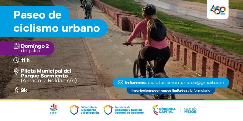 Sumate Al Paseo De Ciclismo Urbano Que Organiza La Municipalidad De Córdoba