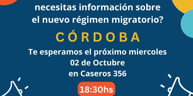 Residentes Venezolanos En La Ciudad De Córdoba Podrán Realizar Un Taller Sobre Nuevo Régimen Migratorio