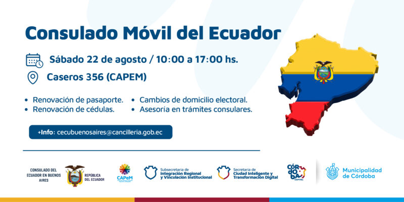El Consulado Móvil Del Ecuador Llega A Córdoba Para Brindar Servicios A La Comunidad Ecuatoriana